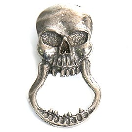 Guardian Bells SKULL HEAD SUNGLASS HOLDER BIKER PIN MOTORCYCLE VEST JACKET, Silver, 3''
