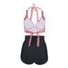 Bslingerie® Women's Retro Half Swimwear Bikini Set - chequered red,