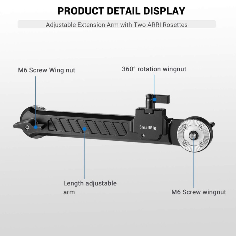 SMALLRIG - Brazo de extensión de roseta con longitud ajustable,