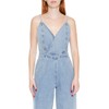 Forever 21 Women's Surplice Wide-Leg Jumpsuit, Light Denim, Medium