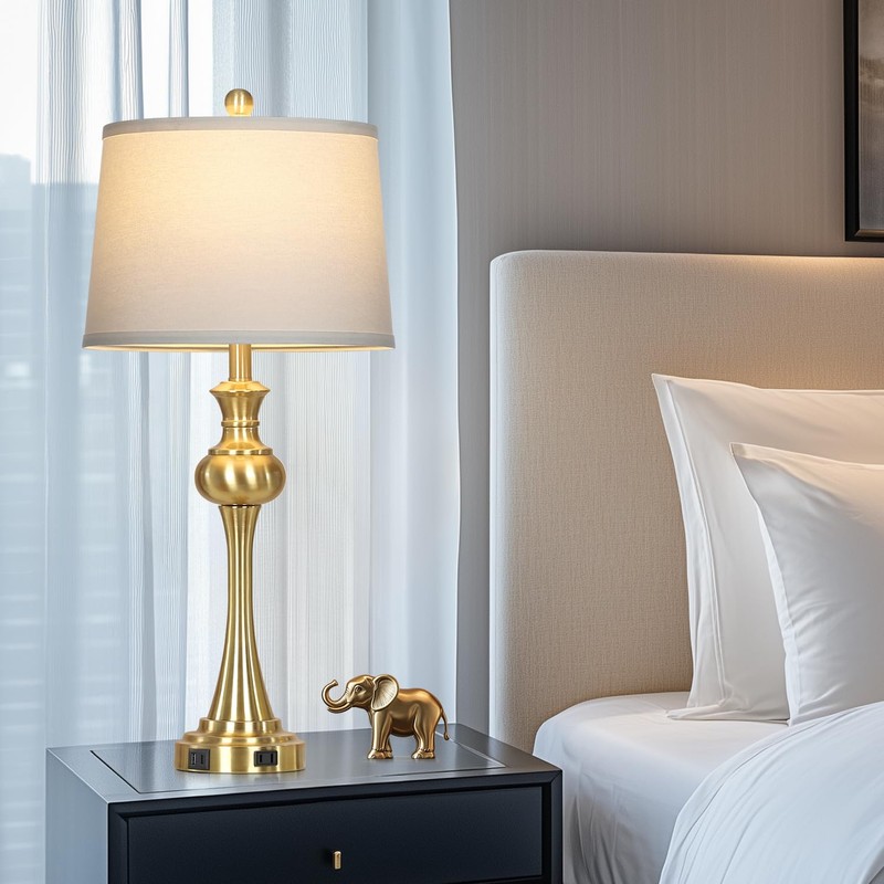 Cinyirong 28.75" Gold Table Lamps for Living Room,Touch Lamps for