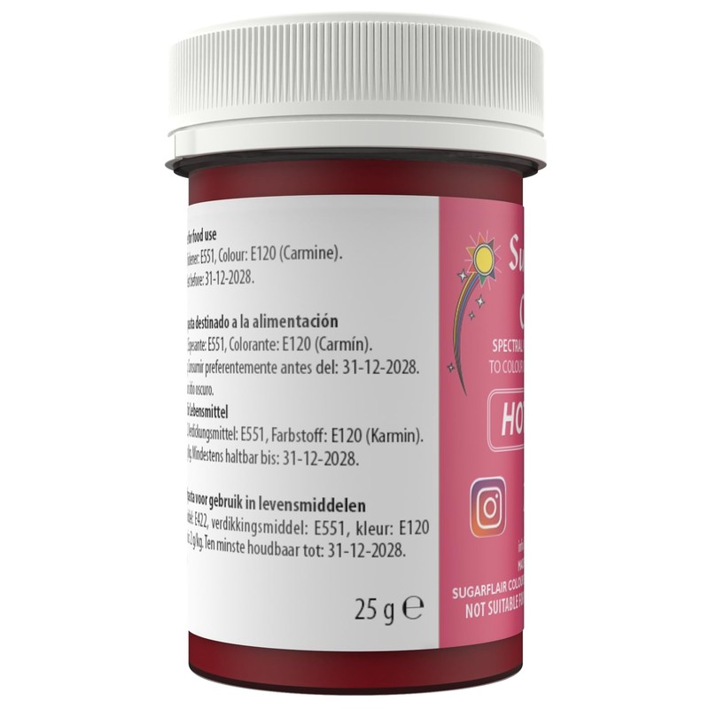 Sugarflair Spectral Hot Pink Lebensmittelfarbe Paste, hochkonzentrierte Lebensmittelfarbe für Buttercreme,