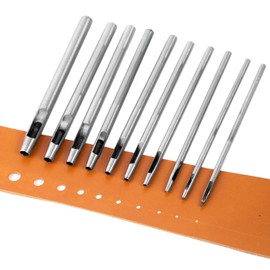 10 PCS 0.5mm-5mm Leather Hole Punch Set, Belt Hole Puncher Hollow Punch Tool Leather Hole Punch Cutter for Leather Watch Band Canvas (10 PCS)