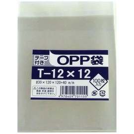 Moriyama Kasei OPP Bag with Tape, Transparent, T-12 x 12