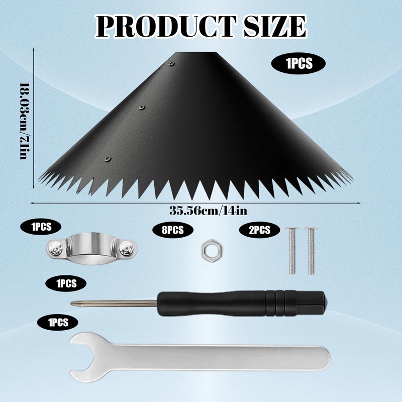 Squirrel Baffle for Bird Feeders, Wrap Around Squirrel Deterrent for