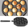 12 Cavities Aluminum Takoyaki Pan Maker Octopus Balls Egg Puffs