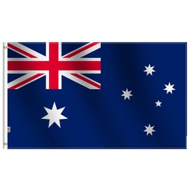 Australia Flag 3' x 5' - Australian Flags 150 x 90 cm - Quadruple Stitched Fly ends Banner 3x5 ft Indoor/Outdoor, Vibrant Colors, Brass Grommets, Australie Quality Polyester,100D