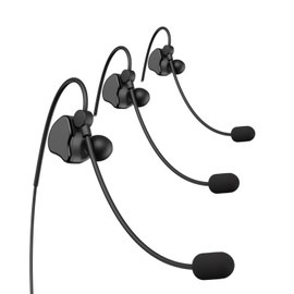 Maxquall Referee Headset Microphone V4 V6 FBIM 3PCS Newly Designed Football Coach Judger Arbitration Earhook Earpiece Soccer Earphone(3PCS R Earpieces)