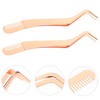 FRCOLOR 2pcs Professional Eyelash Extension Tweezers Comb Lash Tweezers Applicator