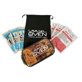Lava Gel Flameless Portable Oven Kit – No-Fire Food Warmer for Camping, Hiking, Survival & Emergency | Includes 3 Single-Use Heat Pads + Drawstring Travel Bag