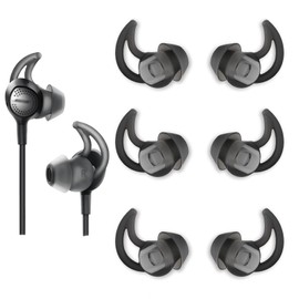 TSZYYM for Bose Soundsport Earbuds Replacement Tips (M 3 Pairs Black) Washable and Reusable Silicone for Bose Sound Sport Earbuds Replacement Tips for Bose QC20/QC30 Ear Buds Replacements