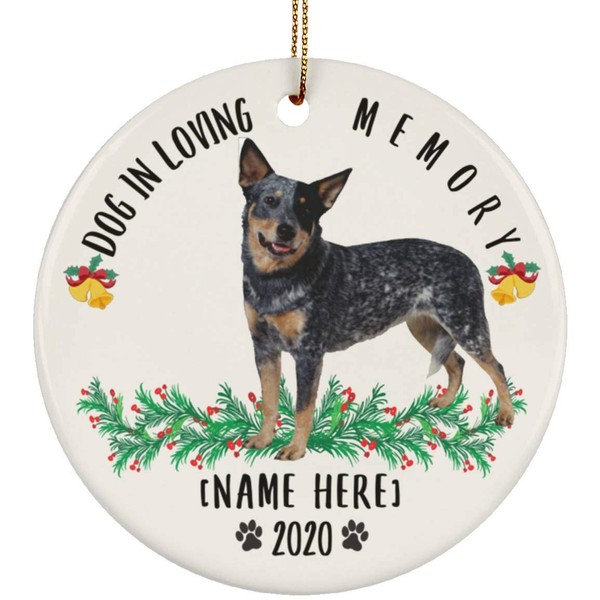 Personalized Name Custom Year Queensland Blue Heeler Dog Black Merle