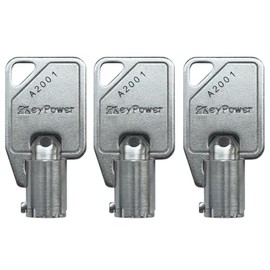 (3) KeyPower A2001 - A2020 Keys for Husky Milwaukee and Steel Glide Tool Box Chest Lock, Tubular Toolboxes Key, Pre Cut to Key Code: A2009