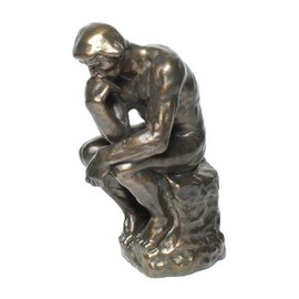 Auguste Rodin The Thinker Elegant Figurine Plastic Sculpture in Bronze Look
