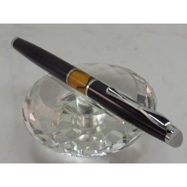 Jinhao HIGH QUALITY JINHAO BLACK WITH MIDDLE AMBER BAND ROLLER BALL PEN