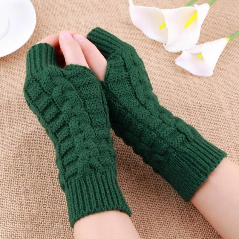 Patry Paquete 10x Guantes Sin Dedos Frió Invierno Lana