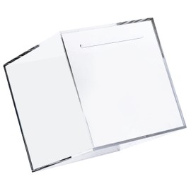 RIMINA Piggy Bank That Does Not Open, Transparent, Stylish, Bills, Stainless Steel, Large Capacity, Square, Clear