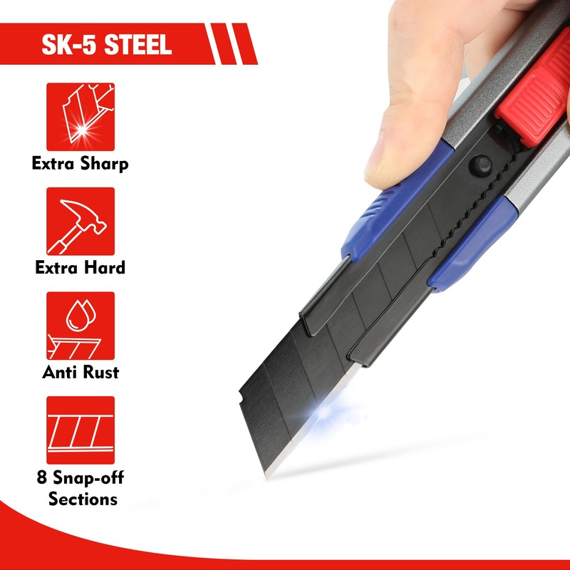 WORKPRO 18mm Retractable Utility Knife, Heavy Duty Snap-off Box Cutter
