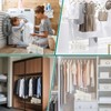 HAKDAY Hanger Stacker Organizer Stand, White Portable Hanger Holder Laundry