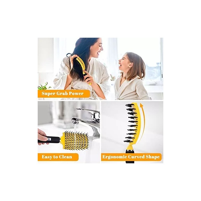 Hippih Cepillo Desenredante 2 Pack, Hippih Cerdas De Jabalí Para