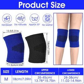 HJZHII 2 Pairs Kids Knee Sleeve, Knee Brace, Youth Knee Compression Sleeve Child Knee Pads Children Knee Support Boys & Girls for Volleyball Basketball Gymnastics Sports(Blue,Black)