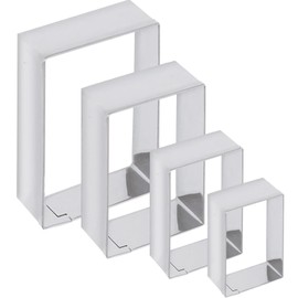 ANCKNE - Cortador rectangular de acero inoxidable para galletas, moldes cuadrados, moldes de pastelería, fondant, cortador de galletas, juego de 1 pulgada de profundidad