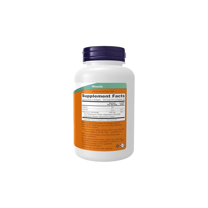 NOW Magnesium Citrate,90 Softgels