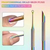 Color Titanium-Circle Bevel Shovel Double Head Cuticle Remover Pusher,Double head