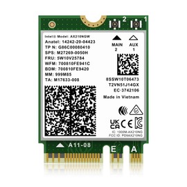 GigaPlus Tarjeta inalámbrica WiFi 6E Intel AX210NGW, Bluetooth 5.3 Tri-Band 5400Mbps M.2/NGFF Red para PC portátil AX210 Tarjeta de red compatible con Windows 10/11 (64bit)