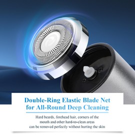 Mini Electric Shaver, Portable Mini Electric Shaver,Portable Pocket Travel Shaver for Men Women, USB Rechargeable Waterproof Electric Razor Trimmer for Car, Office, Business Trip (Gray)