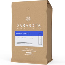 Whole Bean Coffee | French Vanilla Macadamia Nut Medium Roast | Low Acid | Mold Free | Bulk | Gourmet Flavored | Highest Rated Arabica | 5lb Bag