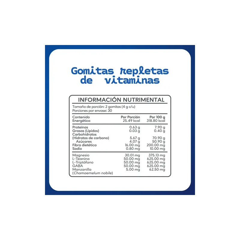 Gomitas Sueño Profundo Magnesio Vitaminas Dormir Manzanilla