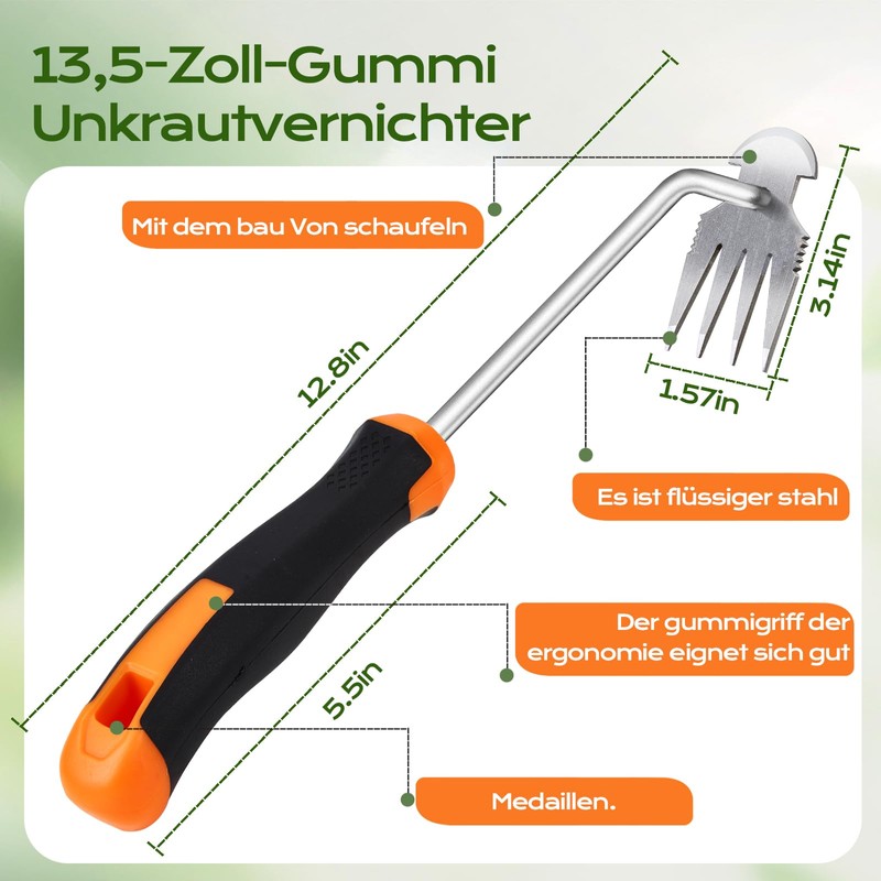ZZLLKQ Weed Remover Device, Stainless Steel, Weeder Improved Gardening, Hand
