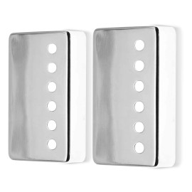Cheerock 2Pcs Chrome Guitar Humbucker Covers, 50/52mm Silver Pickup Covers Set for Enh...