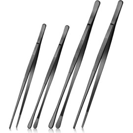Pinzas de Cocina Acero Inoxidable 4Piezas, 20cm y 30cm, Pinzas para Asador, Para Cocinar Hornear Barbacoa y Decorar Platos en la Cocina y el Comedor