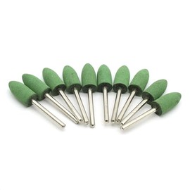 TEMO 10 pc 10 mm (3/8 Inch) Bullet Rubber Rotary Tool Polishing Burr with 3 mm (1/8 Inch) Shank for Dremel Rotary Tools