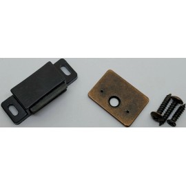 N/A Brown & Black Plastic Magnetic Catch with Fixed Strike Plate lock mailbox cabine - BLACK