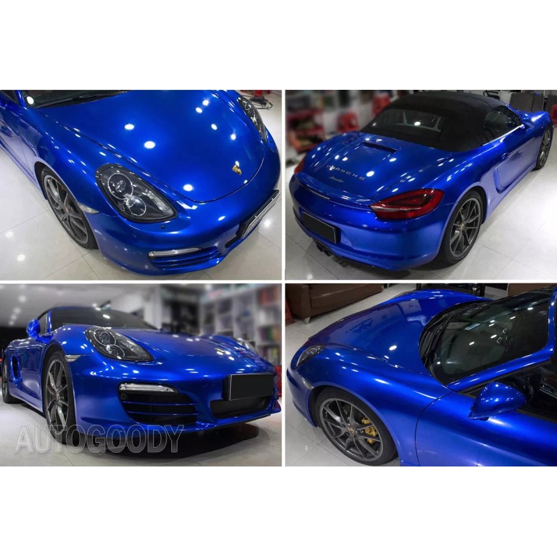AUTOGOODY 120" x 60" Super Gloss Metallic Blue Vinyl Film