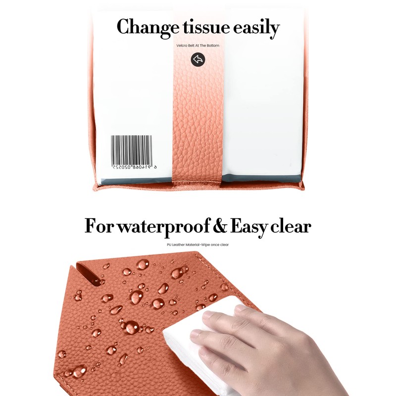 Tissue Box Cover, Jeethemy Square PU Leather Tissue Box Holder,