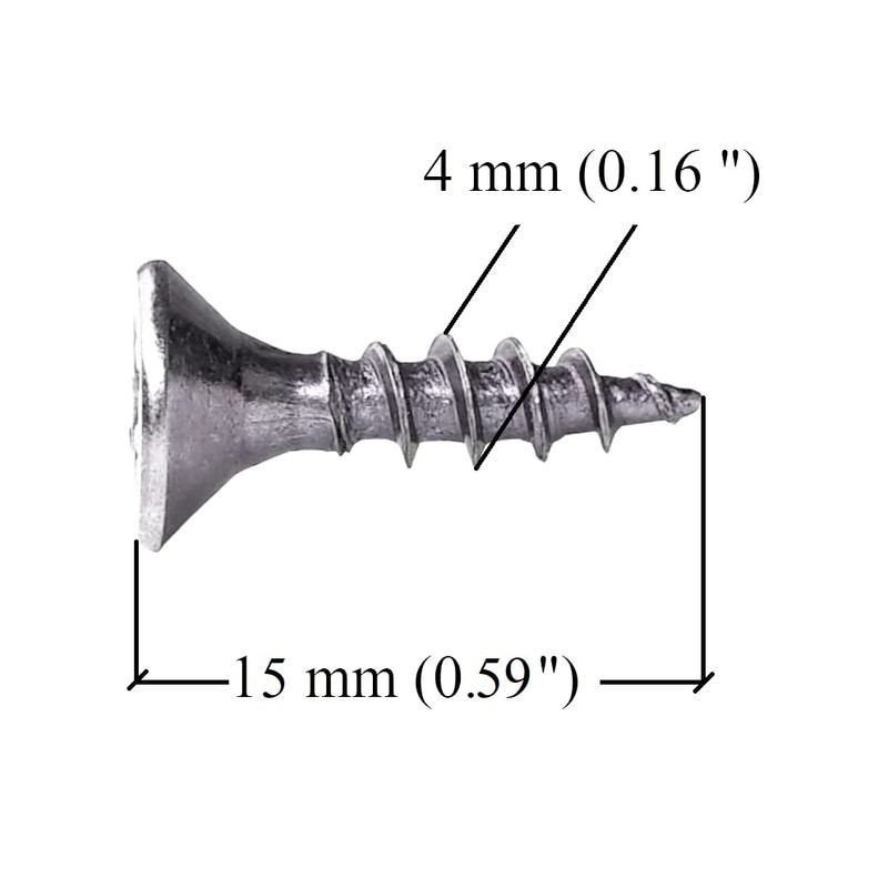 M4 Wood Screws Zinc Plated Long 0.5 inch (0.16" x
