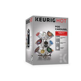 Keurig Storage Carousel, Coffee Pod Storage, Holds up to 10 Keurig K-Cup Pods, Silver
