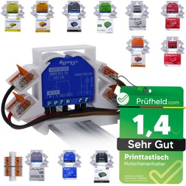 Printtastisch Shelly DIN Rail Holder + 2 x 2 Extensions for 29 Shelly Relays: Plus 1, 1 Mini Gen3, Plus 1PM, 1PM Mini Gen3, Plus 2PM, 2.5, RGBW 2, PM Gen3, DIN Rail Holder, Electrical Installation