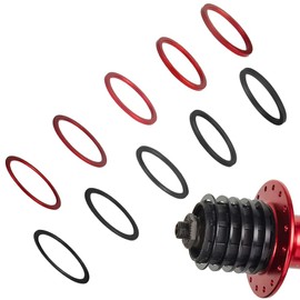 STCRERAG 10 pieces spacer bicycle inner bearing flywheel hub spacer black red flywheel hubs spacer 7 8 9 10 11 speed cassette disc for adjusting the bicycle bottom bracket