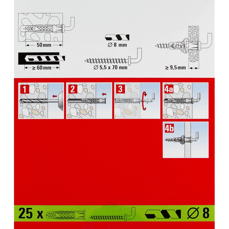 Fischer 094410 8 x 50 mm UX-WH Universal Plug -