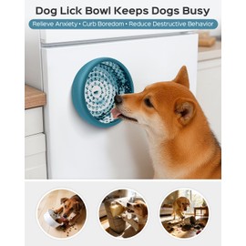 Dog Lick Bowl for Dogs S, Lick Mat, Slow Feeder Lick Bowl with Strong Suction, BPA-Free Silicone, Freeze Licking Bowl for Anxiety Relief, Enrichment & Distraction, Dishwasher Safe (Blue, S)