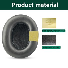 Replacement Ear Pads, Compatible with Technics EAH-A800 Headphones. New Soft Protein Leather Combined with high-Density Memory Foam, ACCIUK Replacement Ear Pads 1 Pair (Black