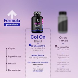 Probióticos Linaza Malva Aloe Vera Cápsulas 2000 Por Porción Ingredientes Naturales Col Blend Life