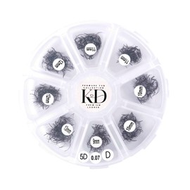 1000 Promade Fan Mix Tray | 3D,4D,5D,9D,12D | 0.05/0.07 Thickness| Size 9-14mm Mix Length C,D Curl Mutiple Options,Handmade Loose Promade Lash Fans Extensions. (MIX 9MM-13MM, 5D-0.07-C)