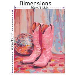 Boots Paint by Number Kits,Retro Disco Ball Paint by Numbers Kit for Adults Beginner Without Frame,Easy DIY Acrylic Painting for Canvas for Decor 12x16inch