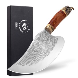 Meat Cleaver Heavy Duty Butcher Knife Hand Forged Bone Chopper Full Tang High Carbon Steel Kitchen Chef Knife for Home with Gift Box
